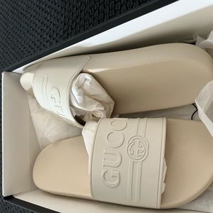 Brand New White Rubber Gucci Slides!!!!!